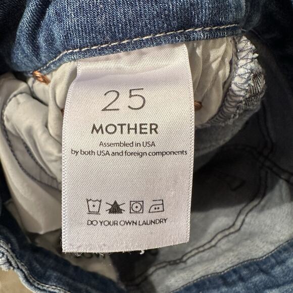MOTHER The Looker Ankle Fray Jeans Size 25‎ Distressed Denim Naughty Intentions - Picture 14 of 16